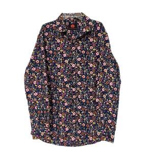 Simon Banks Multicolor Halloween Skeleton Floral Button Down Shirt Men's M